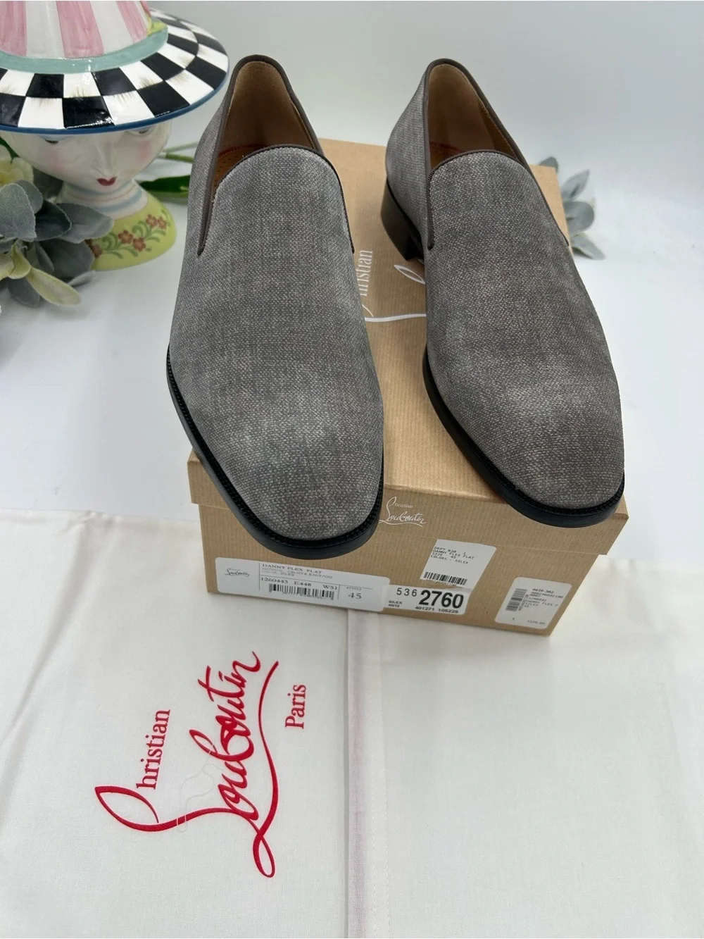 Men's Christian Louboutin, Danny, flat flex loafers size 45 made in Italy